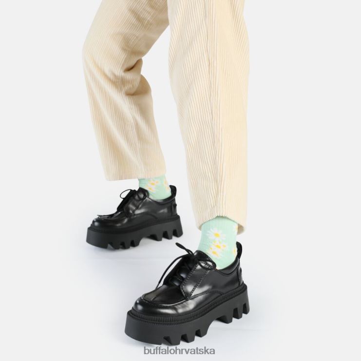 crno Buffalo flora laceup lo veganska mokasina |mokasinke TDD6T694